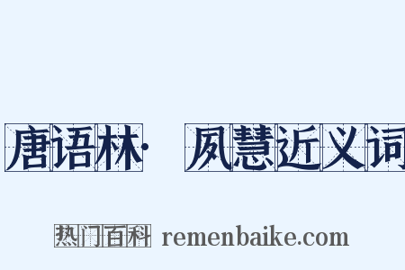 唐语林·夙慧近义词是什么意思的图片